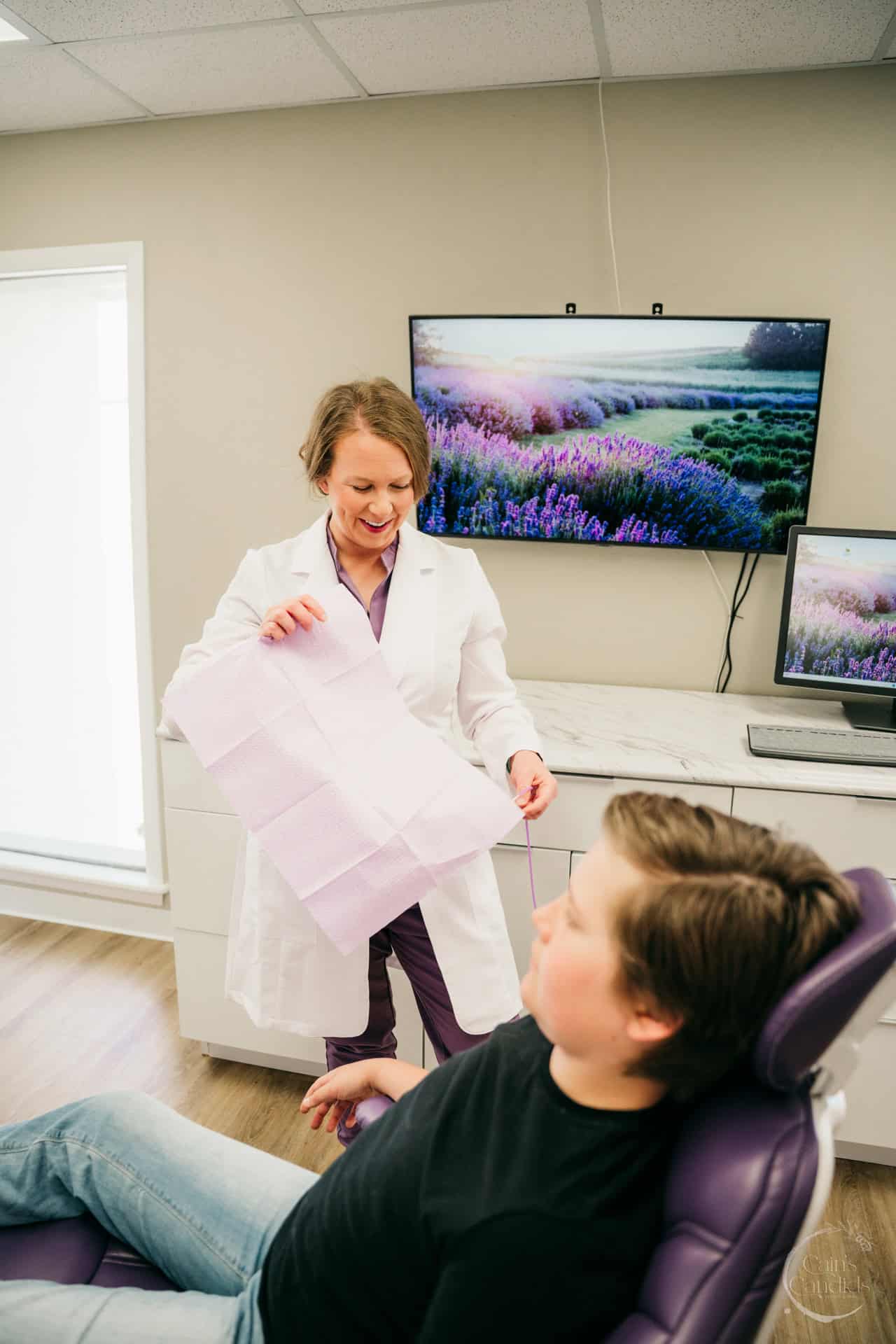 A bright, clean dental office showcasing hygiene tools for optimal gum health