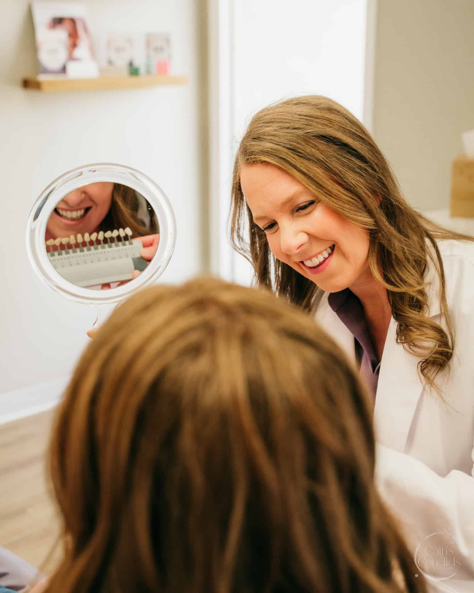 A serene dental office interior with tools and a dental chair
