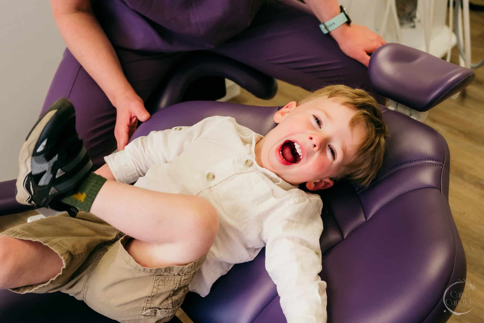 Clean and organized dental hygiene products on a countertop