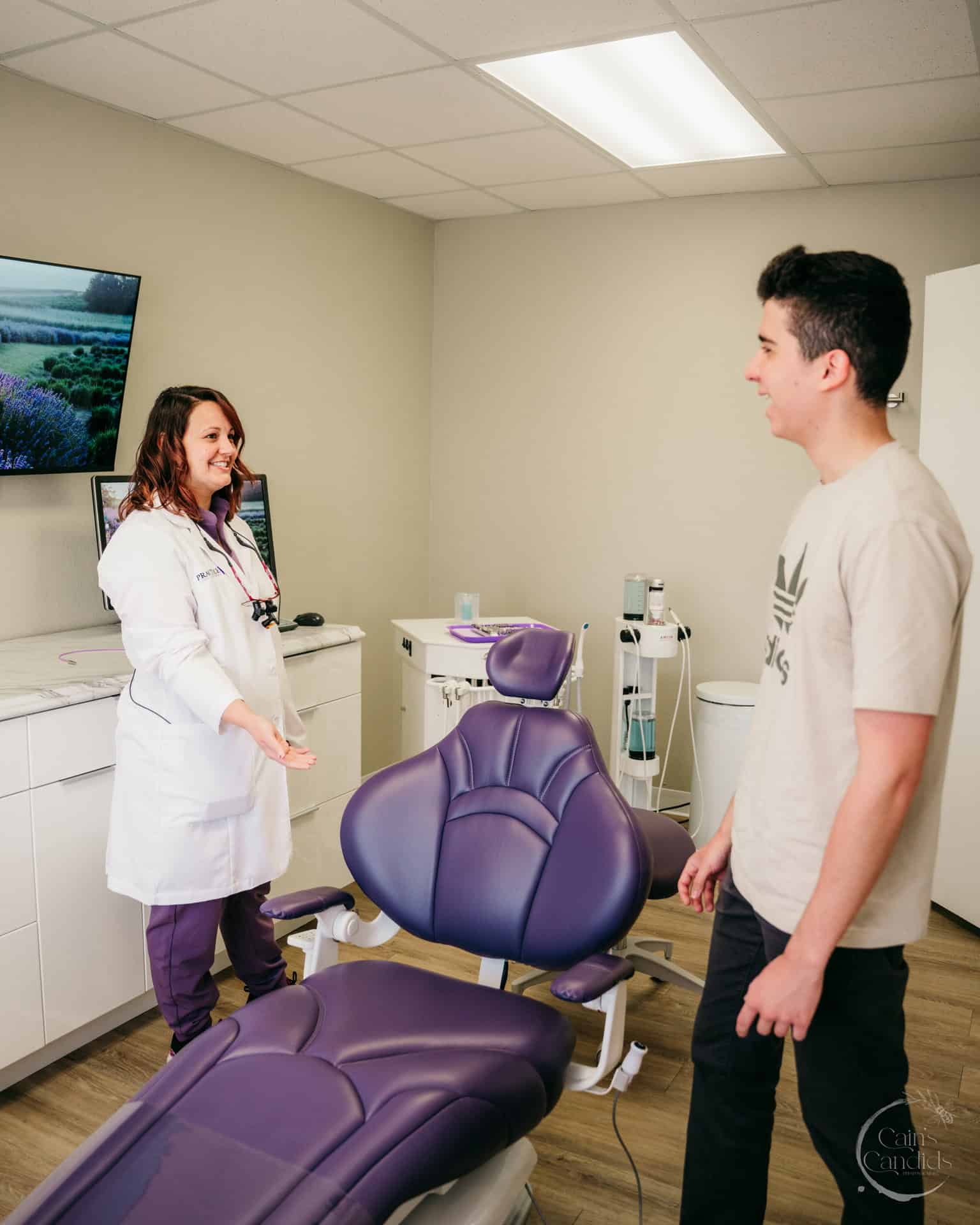 Interior of a dental hygiene practice with dental tools