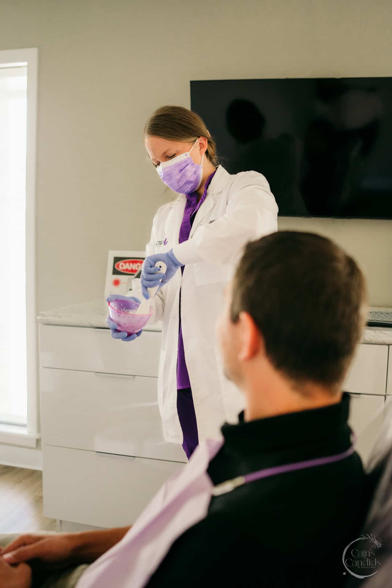 Dental tools and hygiene products on a clean countertop
