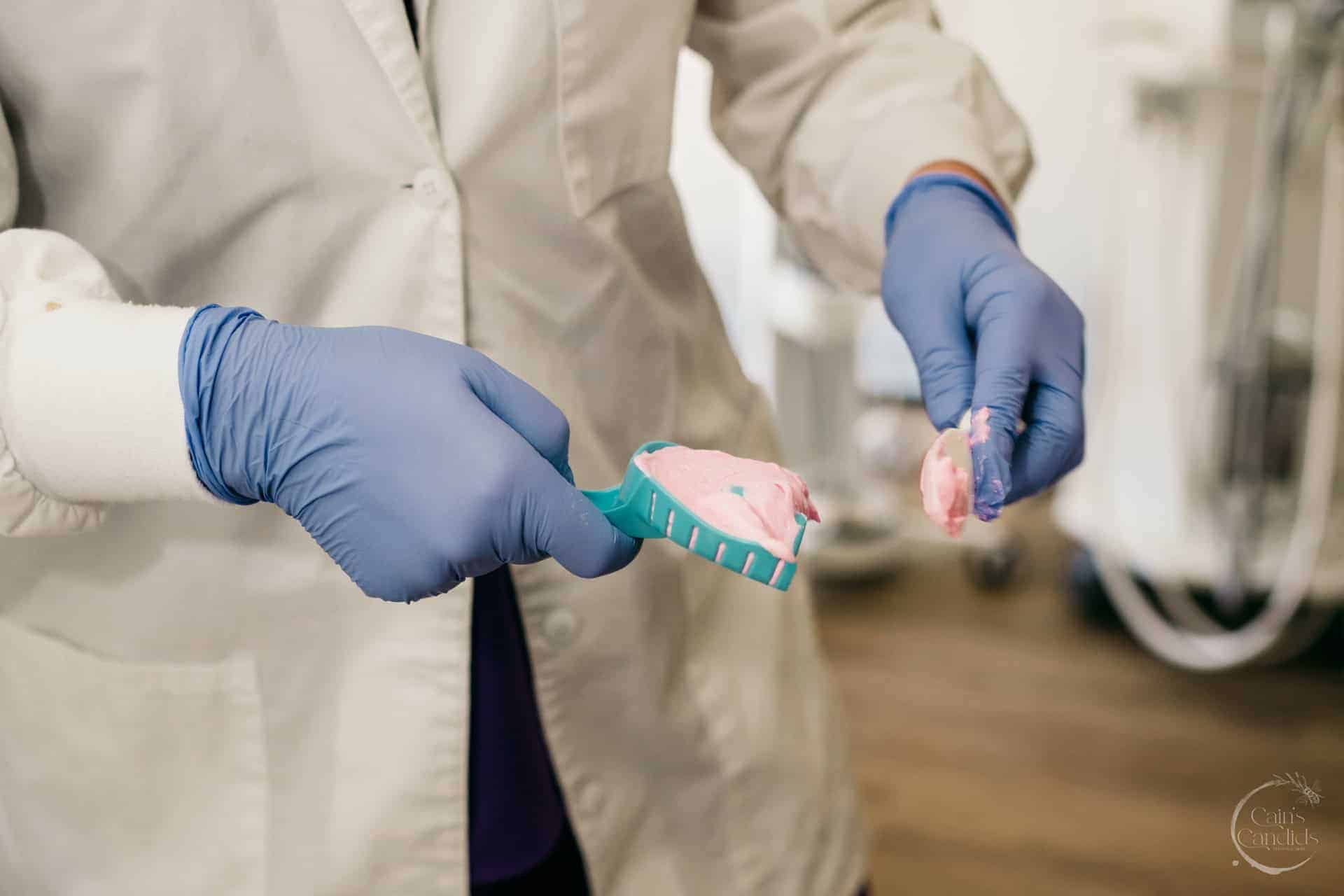 Dental products with fluoride on a clean countertop