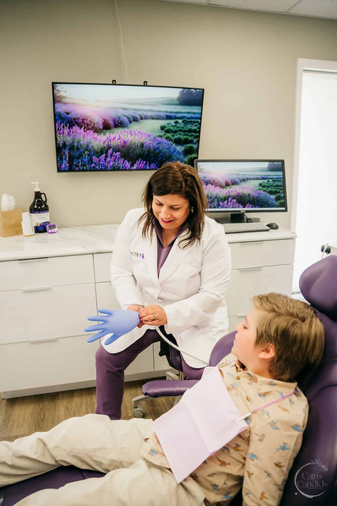 Modern dental instruments in a clean dental office